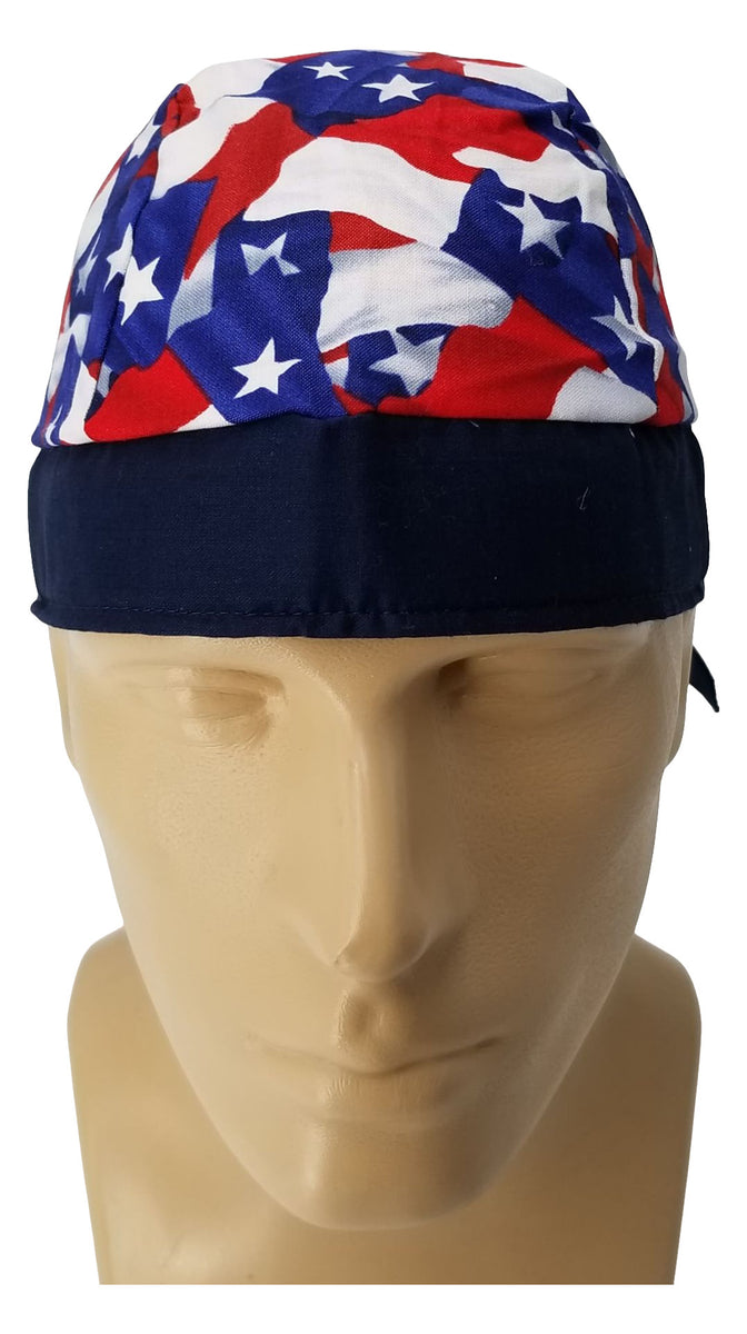 Texas Flag Bandana Dorag with Sweatband Doo Rag Made America USA Motor