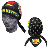 Vietnam Veteran Bandana Dorag with Sweatband Motorcycle Skull Cap