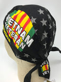 Vietnam Veteran Bandana Dorag with Sweatband Motorcycle Skull Cap