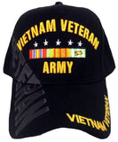 Army Vietnam Veteran Hat Black Baseball Cap, Large to XL, Unisex Men and some Women