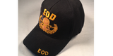 EOD Hat Army Baseball Cap Black and Gold with Logo Emblem Mens Headwear