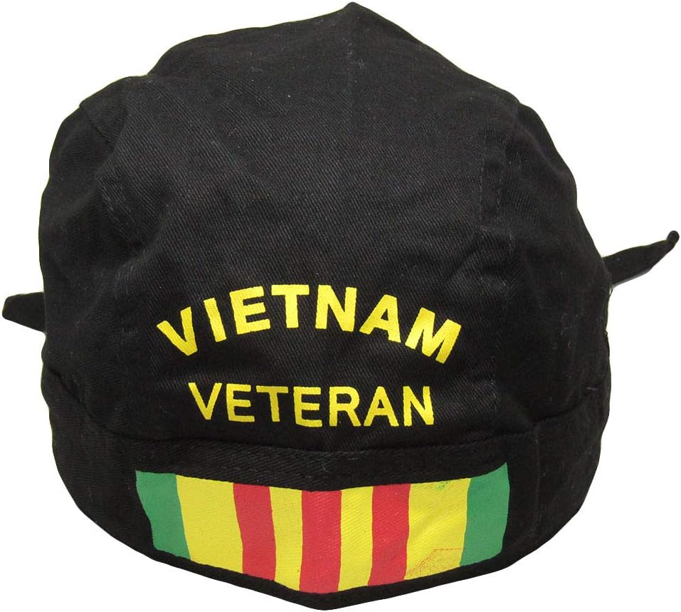 Vietnam Veteran Bandana Dorag with Sweatband Motorcycle Skull Cap