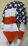 American Flag Patriotic Head Wrap Doo Rag with SWEAT BAND Durag Skull Cap Cotton Sporty Motorcycle Hat