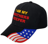 Mason Hat Black Baseball Cap I AM MY BROTHERS KEEPER, Masonic Logo Freemasons