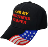 Mason Hat Black Baseball Cap I AM MY BROTHERS KEEPER, Masonic Logo Freemasons