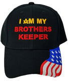 Mason Hat Black Baseball Cap I AM MY BROTHERS KEEPER, Masonic Logo Freemasons