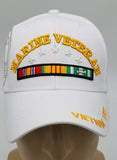 Vietnam Veteran U.S. Marine Corps Hat, United States Marines White Baseball Cap, Officially Licensed