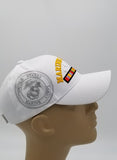 Vietnam Veteran U.S. Marine Corps Hat, United States Marines White Baseball Cap, Officially Licensed