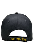 Shriner Hat Black Shriners Baseball Cap with Logo Emblem Ancient Arabic Order of the Nobles of the Mystic Shrine