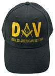 Mason Hat Black DAV Baseball Cap with Masonic Logo Freemasons Shriners Prince Hall Lodge Headwear