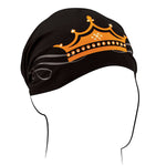 Black and Orange Crown Headwrap | Queen | Princess | King | Very Soft | Yoga, Cyclists, Chemo Bald Head Cover