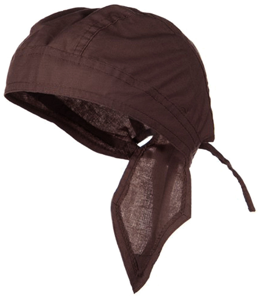 Brown Solid Doo Rag Dark Chocolate Headwrap Durag Skull Cap Cotton
