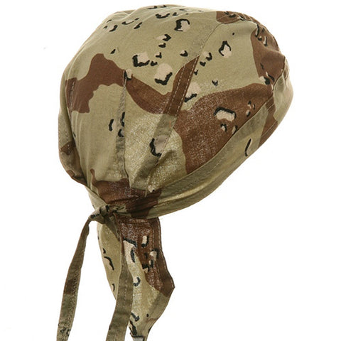 Camouflage Desert Head Wrap Doo Rag Camo Durag Skull Cap Cotton Sporty Motorcycle Hat