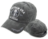 Vietnam ERA Veteran Hat Military Baseball Cap, Mens Womens, Gray and Black Cotton
