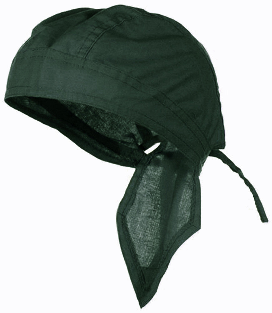 Hunter Green Solid Doo Rag Headwrap Durag Verde Skull Cap Cotton