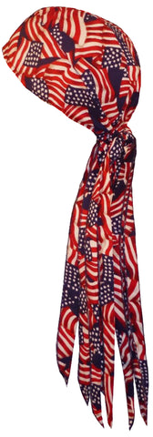 American Flag Doo Rag MADE IN AMERICA Patriotic Bandana Head Wrap MADE IN THE USA