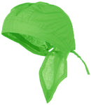Green Hi Visibility Bright Lime Solid Headwrap Doo Rag Durag Skull Cap Cotton Sporty Motorcycle Hat