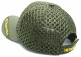 Vietnam ERA Army Veteran Hat Military Baseball Cap, Mens Womens, OD Olive Green, Leather and Air Mesh