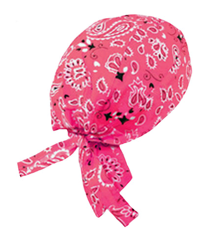 Pink Paisley Headwrap Doo Rag Durag Skull Cap Cotton Sporty Motorcycle Hat