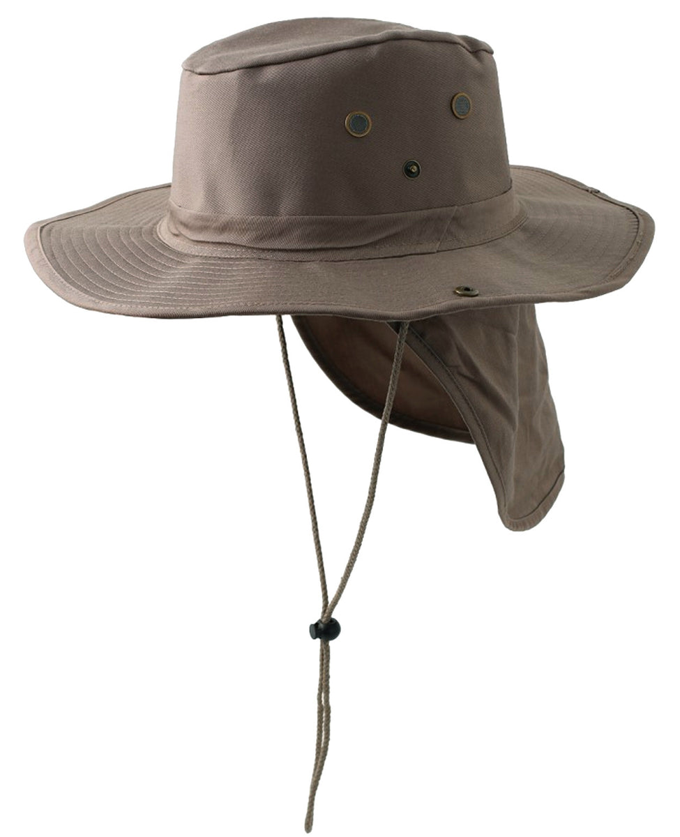 Safari Boonie Fishing Sun Hat Cotton Blend - Khaki Small