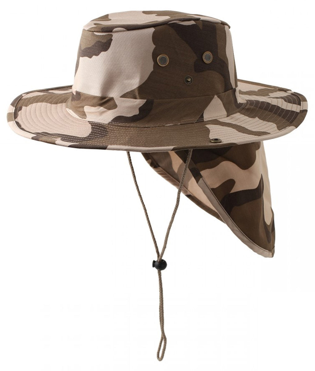Safari Boonie Fishing Sun Hat Cotton Blend - Desert Camouflage