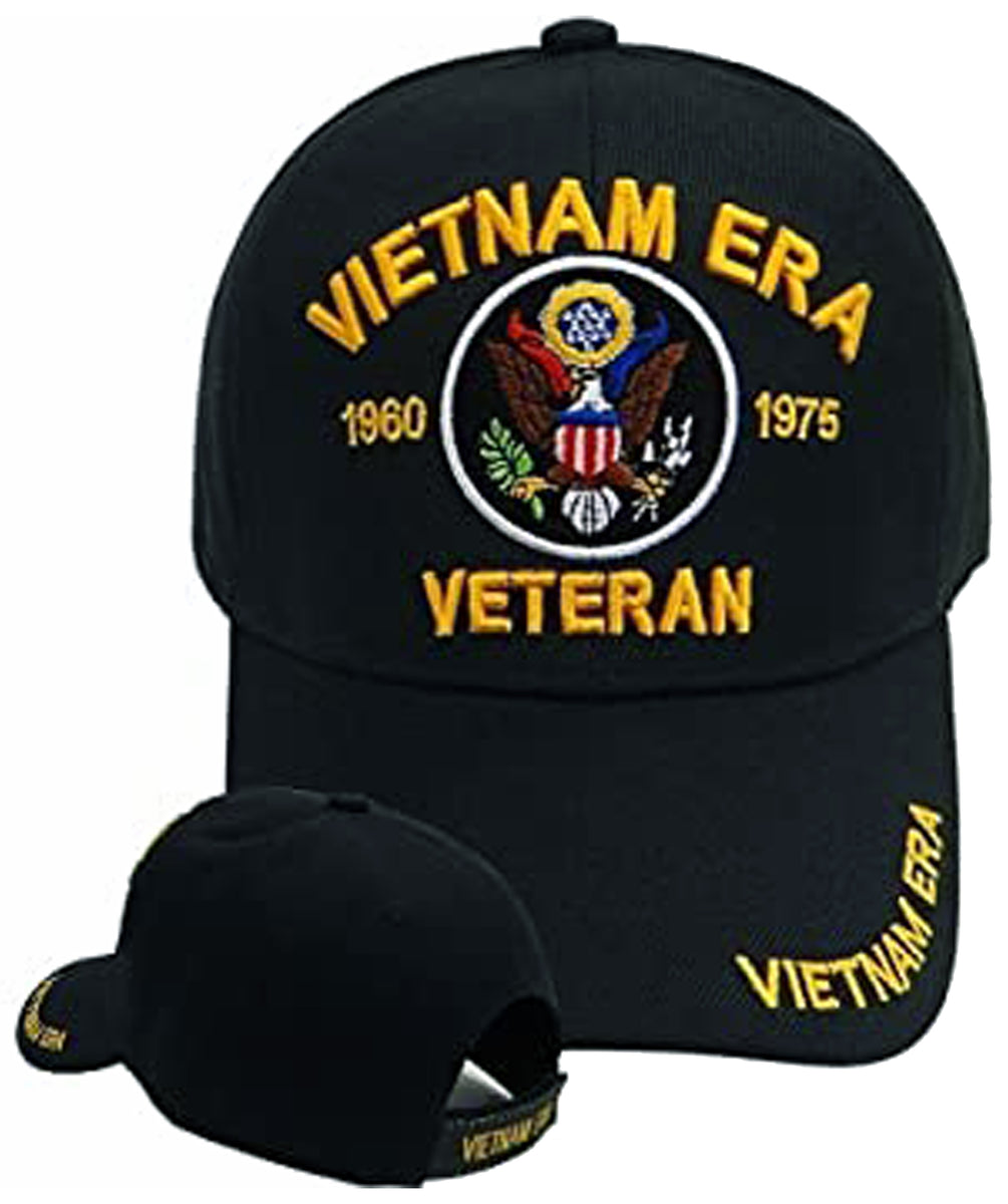 Vietnam Veteran Ribbon Cap – Black Embroidered Hat For Vets