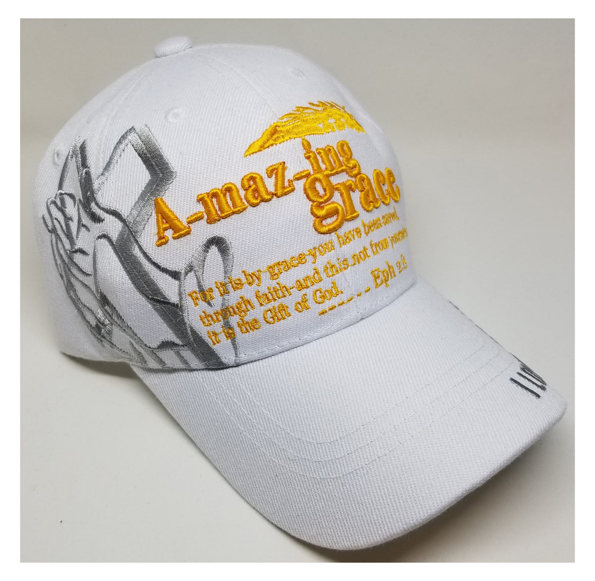 Christian Baseball Cap, Amazing Grace White Religious Hat Adjustable E Buy Caps and Hats, U.S