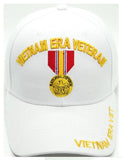 Vietnam ERA Army Veteran Hat Military Baseball Cap with Medal, Mens Womens, White