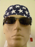 American Flag Bandana Dorag Cap with Sweatband and Mesh Liner, Cotton Motorcycle Biker Durag Skull Hat Stars and Stripes Red White and Blue