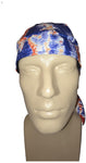 Red White and Blue Tie Dye Bandana Dorag Cap with Sweatband Tye Die Doo Rag 1960s Hippie Fun Woodstock Cotton Motorcycle Biker Durag Skull Hat Made in America