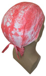 Pink and White Tie Dye Bandana Dorag Cap Tye Die Doo Rag 1960s Hippie Fun Woodstock Cotton Motorcycle Biker Durag Skull Hat