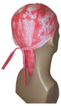 Pink and White Tie Dye Bandana Dorag Cap Tye Die Doo Rag 1960s Hippie Fun Woodstock Cotton Motorcycle Biker Durag Skull Hat