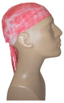 Pink and White Tie Dye Bandana Dorag Cap Tye Die Doo Rag 1960s Hippie Fun Woodstock Cotton Motorcycle Biker Durag Skull Hat