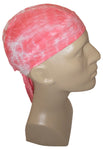 Pink and White Tie Dye Bandana Dorag Cap Tye Die Doo Rag 1960s Hippie Fun Woodstock Cotton Motorcycle Biker Durag Skull Hat