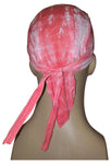 Pink and White Tie Dye Bandana Dorag Cap Tye Die Doo Rag 1960s Hippie Fun Woodstock Cotton Motorcycle Biker Durag Skull Hat