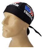 Legalize Freedom American Flag Bandana Dorag with Sweatband Doo Rag Made America USA Motorcycle Skull Cap Cotton Helmet Liner