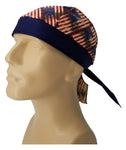 American Flag Bandana Dorag with Sweatband Doo Rag Made America USA Motorcycle Skull Cap Cotton Helmet Liner