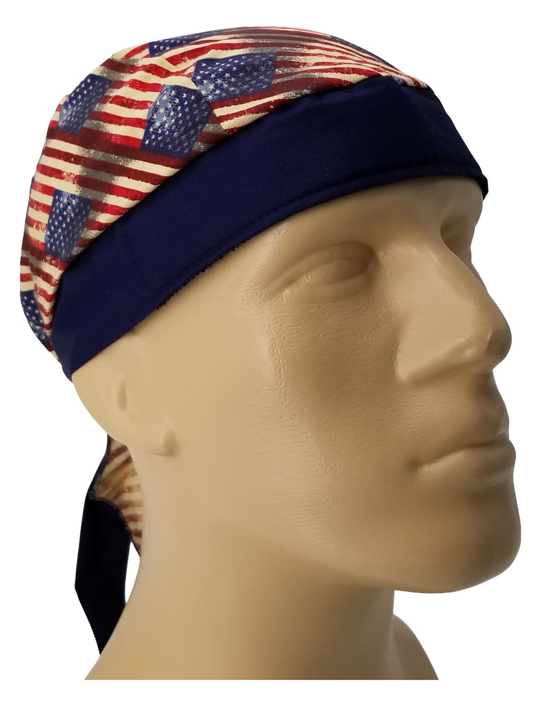 American Flag Bandana Dorag with Sweatband Doo Rag Made America USA Mo ...