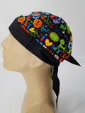 I Love My Cat Bandana Dorag with Sweatband Doo Rag Made America USA Motorcycle Skull Cap Cotton Helmet Liner