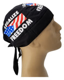 Legalize Freedom American Flag Bandana Dorag with Sweatband Doo Rag Made America USA Motorcycle Skull Cap Cotton Helmet Liner