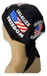 Legalize Freedom American Flag Bandana Dorag with Sweatband Doo Rag Made America USA Motorcycle Skull Cap Cotton Helmet Liner