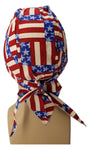American Flag Bandana Dorag with Sweatband Doo Rag Made America USA Motorcycle Skull Cap Cotton Helmet Liner