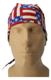 American Flag Bandana Dorag with Sweatband Doo Rag Made America USA Motorcycle Skull Cap Cotton Helmet Liner