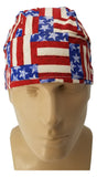 American Flag Bandana Dorag with Sweatband Doo Rag Made America USA Motorcycle Skull Cap Cotton Helmet Liner