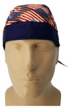 American Flag Bandana Dorag with Sweatband Doo Rag Made America USA Motorcycle Skull Cap Cotton Helmet Liner