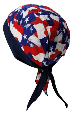 Texas Flag Bandana Dorag with Sweatband Doo Rag Made America USA Motorcycle Skull Cap Cotton Helmet Liner