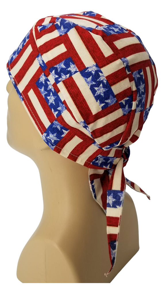 American Flag Bandana Dorag with Sweatband Doo Rag Made America USA Mo ...