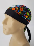 I Love My Cat Bandana Dorag with Sweatband Doo Rag Made America USA Motorcycle Skull Cap Cotton Helmet Liner