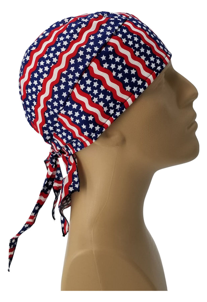 American Flag Bandana Dorag with Sweatband Doo Rag Made America USA Mo ...
