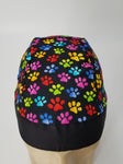 Paw Print Paws Bandana Dorag with Sweatband Doo Rag Made America USA Motorcycle Skull Cap Cotton Helmet Liner